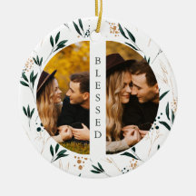 Golden Greenery Gesegnete Typografie Zwei Fotos