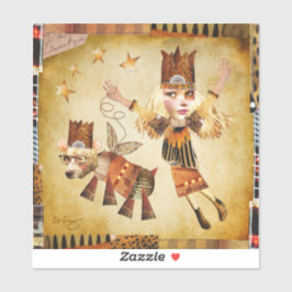 Golden Greta und ihre Grizzy Art Stickers Aufkleber