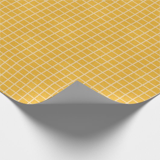 Golden Grid Premium Matte Wrapping Paper Geschenkpapier (Ecke)