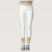 Golden griechisch wichtige athletische Leggings (Vorderseite)