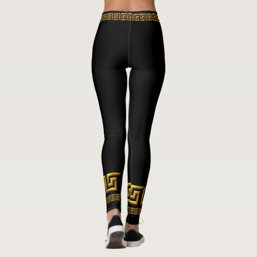 Golden griechisch wichtige athletische Leggings (Rückseite)