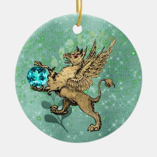 Golden Griffin Keramik Ornament (Vorne)