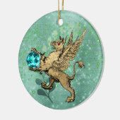 Golden Griffin Keramik Ornament (Links)