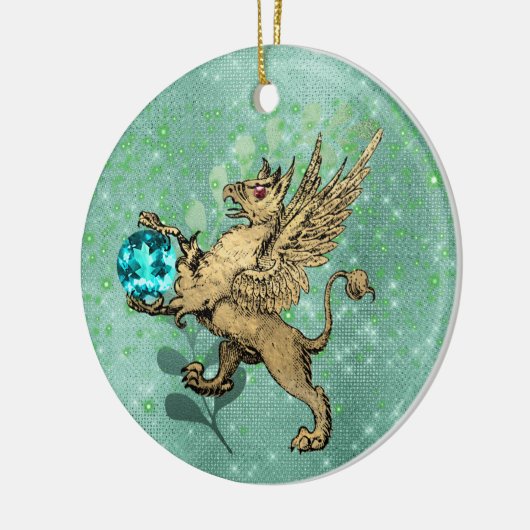 Golden Griffin Keramik Ornament (Links)
