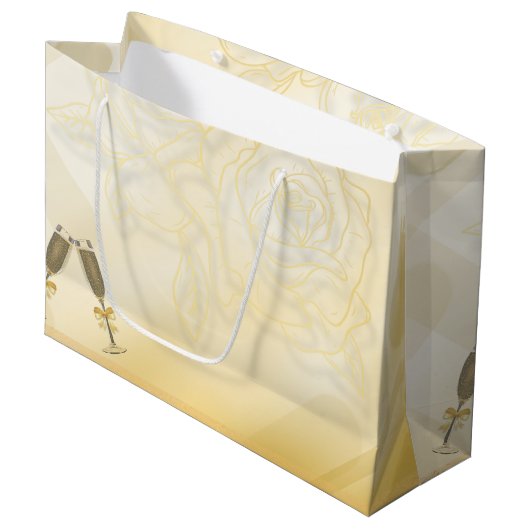Golden Große Geschenktüte (Vorderseite Schrägansicht)