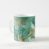 Golden-grün Acryl: Marmortexturkunst. Kaffeetasse (Vorderseite Links)