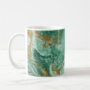 Golden-grün Acryl: Marmortexturkunst. Kaffeetasse
