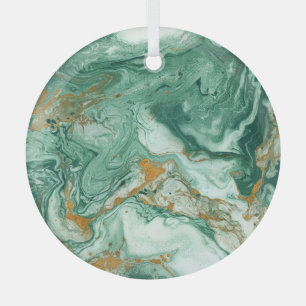 Golden-grün Acryl: Marmortexturkunst. Ornament Aus Glas
