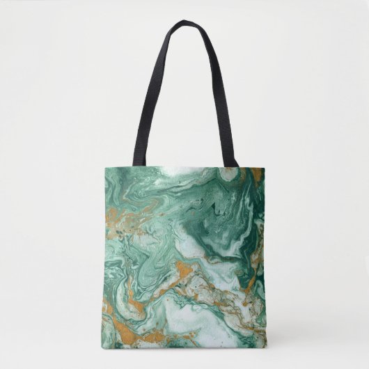 Golden-grün Acryl: Marmortexturkunst. Tasche (Vorderseite)