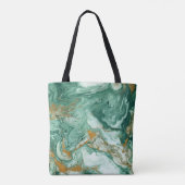 Golden-grün Acryl: Marmortexturkunst. Tasche (Rückseite)
