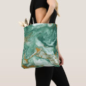 Golden-grün Acryl: Marmortexturkunst. Tasche (Von Nahem)
