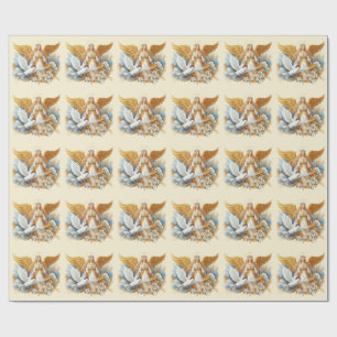 Golden Guardian Engel mit weißem Vogel Geschenkpapier