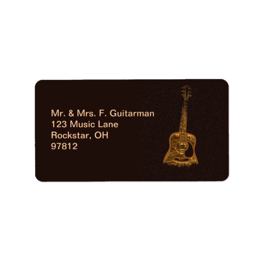 Golden Guitar Music Lover's Address Labels Adressaufkleber (Vorne)
