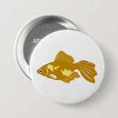 Golden Guppy Fish Niedlich Tropical Aquarium Fisch Button (Vorne & Hinten)