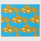 Golden Guppy Fish Niedlich Tropical Aquarium Fisch Geschenkpapier (Flach)