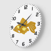 Golden Guppy Fish Niedlich Tropical Aquarium Fisch Große Wanduhr (Winkel)