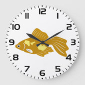 Golden Guppy Fish Niedlich Tropical Aquarium Fisch Große Wanduhr (Vorderseite)