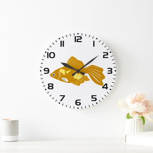 Golden Guppy Fish Niedlich Tropical Aquarium Fisch Große Wanduhr