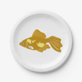 Golden Guppy Fish Niedlich Tropical Aquarium Fisch Pappteller (Vorderseite)