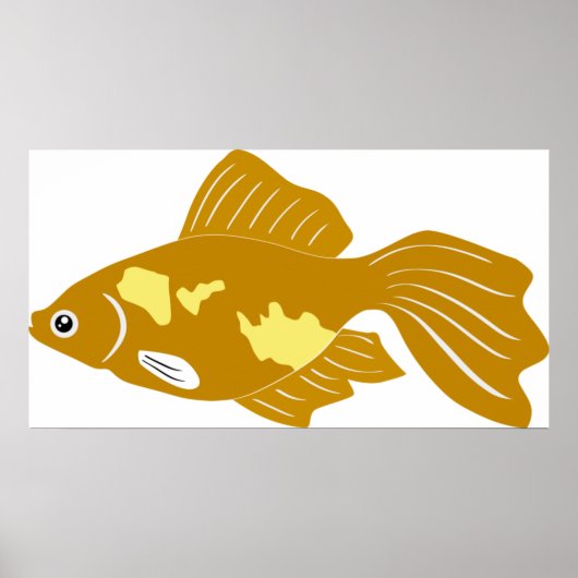 Golden Guppy Fish Niedlich Tropical Aquarium Fisch Poster (Vorne)