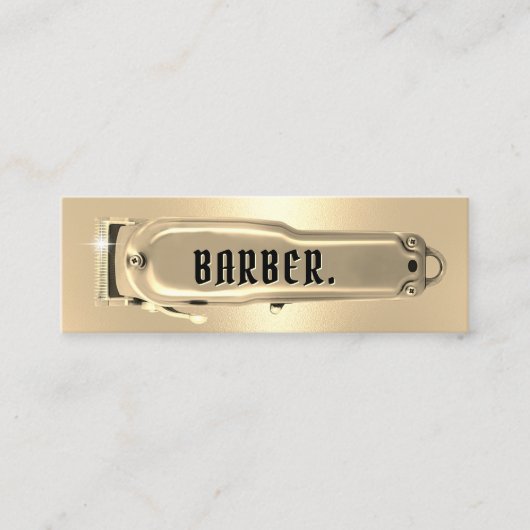 Golden Hair Clipper Friseur Friseur Mini Visitenkarte (Vorderseite)