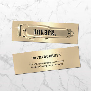 Golden Hair Clipper Friseur Friseur Mini Visitenkarte