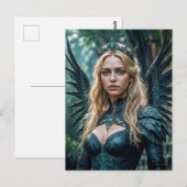 Golden-Haired Angel with black Wings Postkarte (Vorne/Hinten)