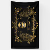 Golden Halloween Skull Ravens Banner (Vertikal)