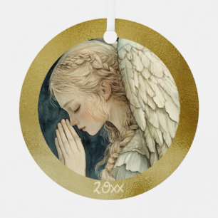 Golden Halo Angel Schönes Urlaubspensum Ornament Aus Metall