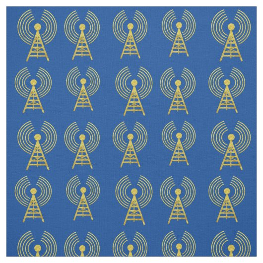 Golden Ham Radio Transmitter Fabric Stoff (Muster)