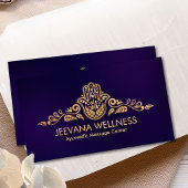 Golden Hamsa Hand Paisley Ornament Visitenkarte