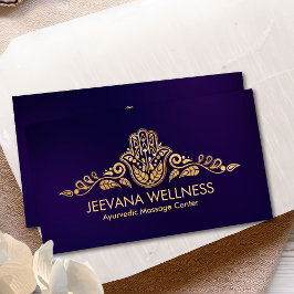 Golden Hamsa Hand Paisley Ornament Visitenkarte