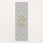 Golden Hamsa Handzeichen auf schwarzem Muster Yogamatte (Vorderseite)