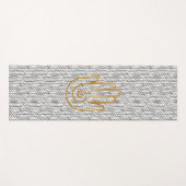 Golden Hamsa Handzeichen auf schwarzem Muster Yogamatte (Vorderseite (Horizontal))