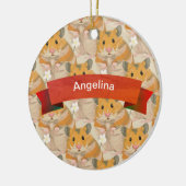 Golden Hamster Muster personalisiert Keramikornament (Links)