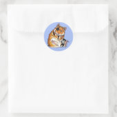Golden Hamster Pirat Runder Aufkleber (Tasche)