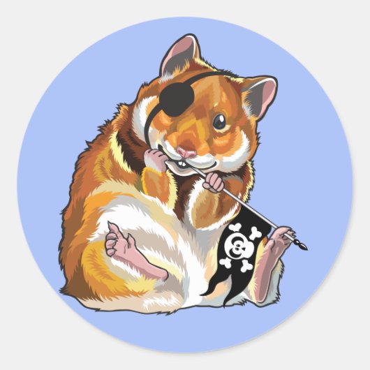 Golden Hamster Pirat Runder Aufkleber (Vorderseite)