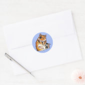 Golden Hamster Pirat Runder Aufkleber (Umschlag)