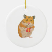 Golden Hamster Weihnachten Keramik Ornament (Hinten)