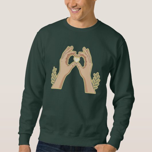 Golden Hands Heart – Cute Family-Friendly Cartoon  Sweatshirt (Vorderseite)
