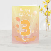 Golden Happy 3rd birthday Karte (Gelbe Blume)