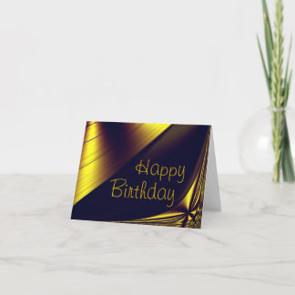Golden Happy Birthday Card Karte