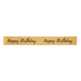 Golden ''Happy Birthday'' Printed Ribbon Roll Satinband