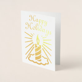 Golden Happy Holidays Candle Folienkarte