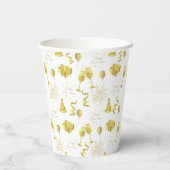 Golden Happy New Year Pattern Pappbecher (Rückseite)