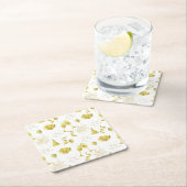 Golden Happy New Year Pattern Rechteckiger Pappuntersetzer (Vor Ort)