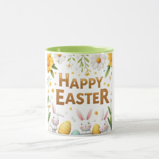 Golden Happy Oaster mit White Bunnies Tasse (Zentrum)