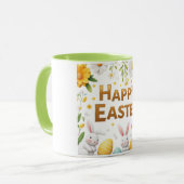 Golden Happy Oaster mit White Bunnies Tasse (Vorderseite Links)