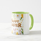 Golden Happy Oaster mit White Bunnies Tasse (VorderseiteRechts)