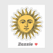 Golden Happy Sun Face Aufkleber (Blatt)